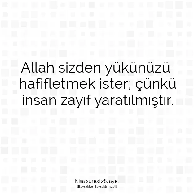 Ayetbul | Kuran Mealleri | Quran | Nisa suresi 28. ayet