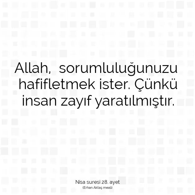 Ayetbul | Kuran Mealleri | Quran | Nisa suresi 28. ayet