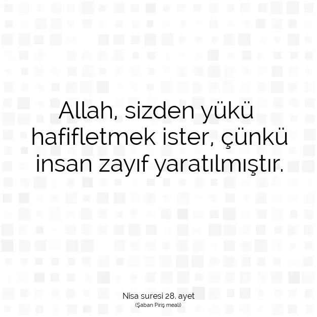 Ayetbul | Kuran Mealleri | Quran | Nisa suresi 28. ayet