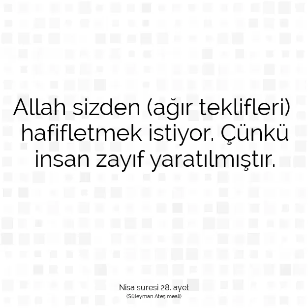 Ayetbul | Kuran Mealleri | Quran | Nisa suresi 28. ayet