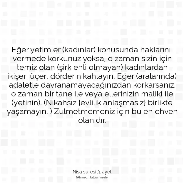 Ayetbul | Kuran Mealleri | Quran | Nisa suresi 3. ayet