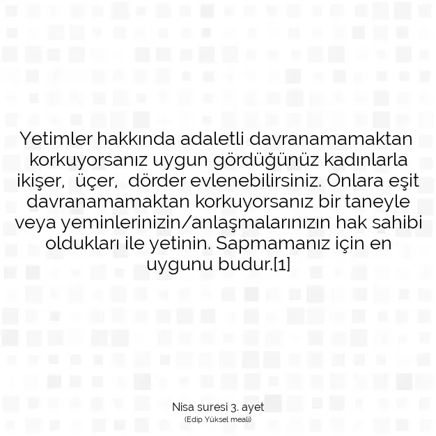 Ayetbul | Kuran Mealleri | Quran | Nisa suresi 3. ayet