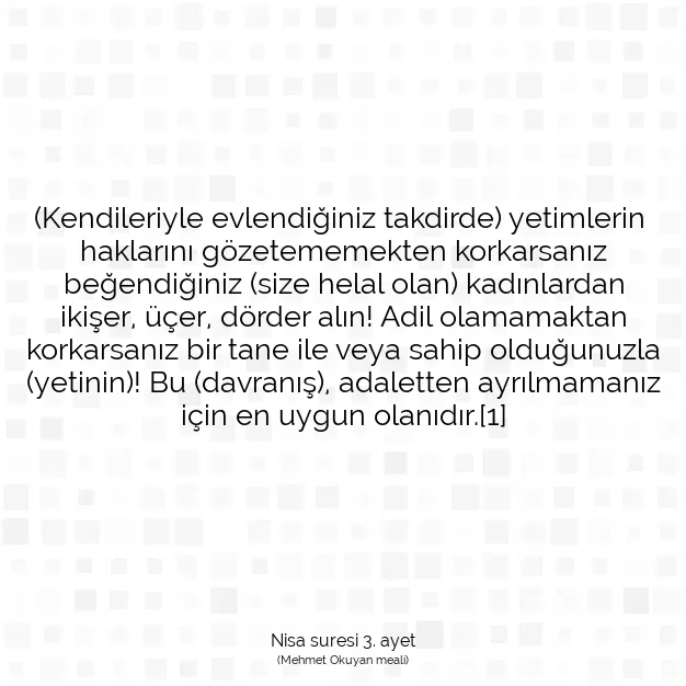 Ayetbul | Kuran Mealleri | Quran | Nisa suresi 3. ayet