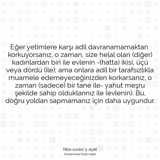 Ayetbul | Kuran Mealleri | Quran | Nisa suresi 3. ayet