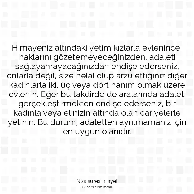 Ayetbul | Kuran Mealleri | Quran | Nisa suresi 3. ayet