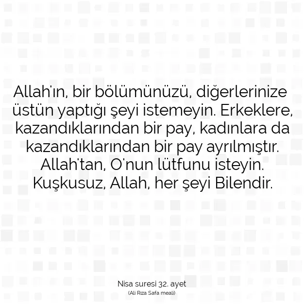 Ayetbul | Kuran Mealleri | Quran | Nisa suresi 32. ayet