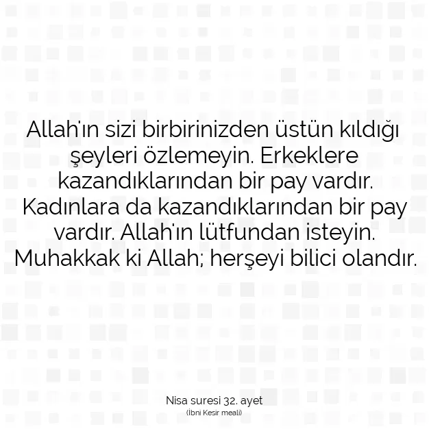 Ayetbul | Kuran Mealleri | Quran | Nisa suresi 32. ayet