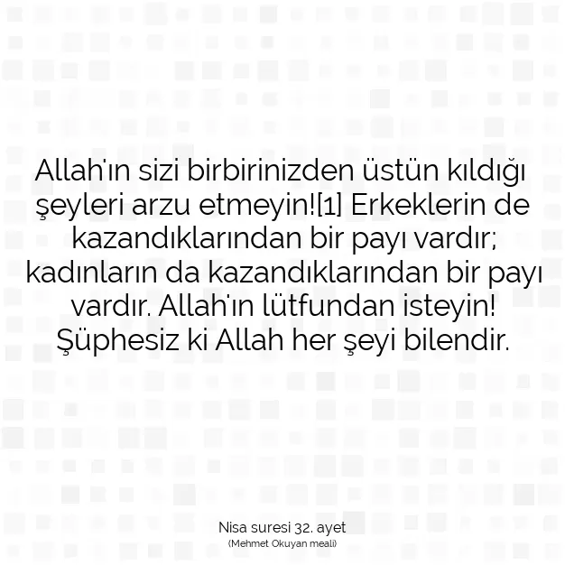 Ayetbul | Kuran Mealleri | Quran | Nisa suresi 32. ayet