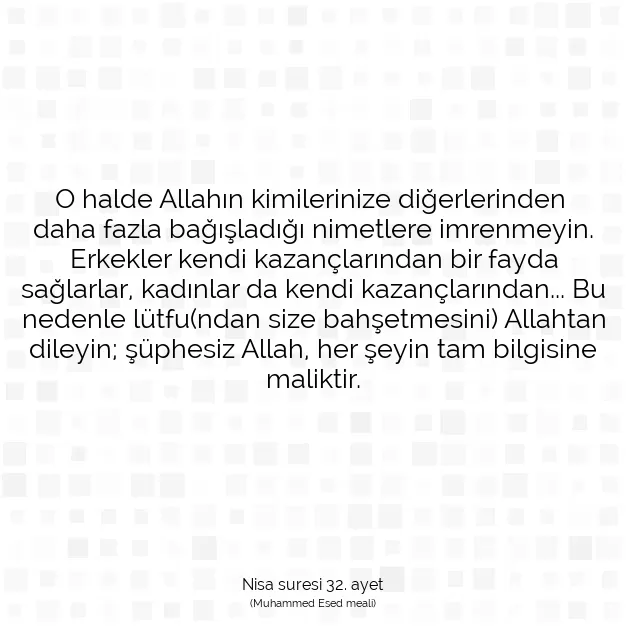 Ayetbul | Kuran Mealleri | Quran | Nisa suresi 32. ayet