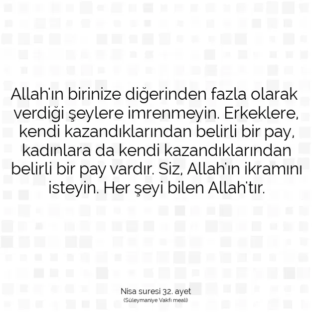 Ayetbul | Kuran Mealleri | Quran | Nisa suresi 32. ayet