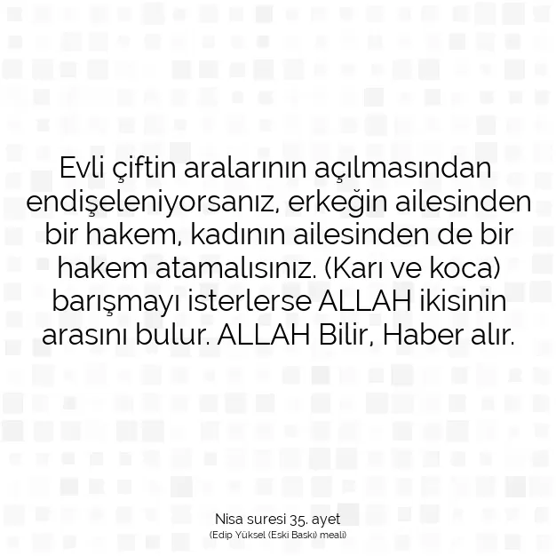 Ayetbul | Kuran Mealleri | Quran | Nisa suresi 35. ayet