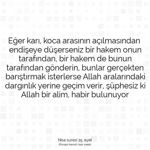 Ayetbul | Kuran Mealleri | Quran | Nisa suresi 35. ayet