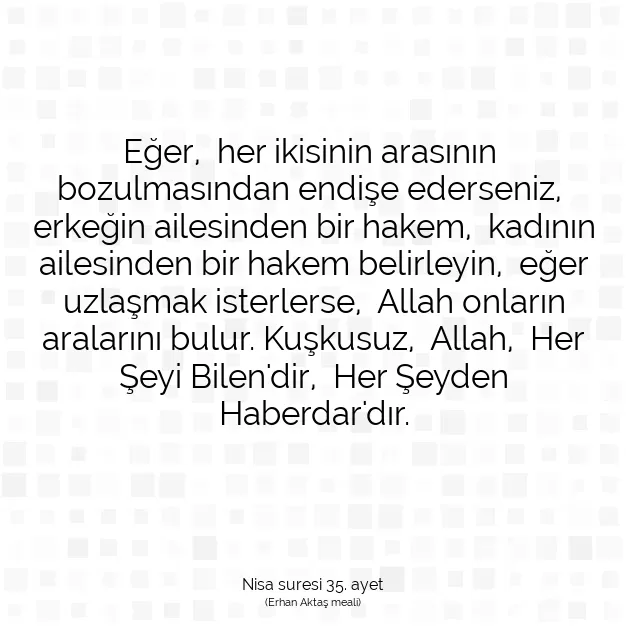 Ayetbul | Kuran Mealleri | Quran | Nisa suresi 35. ayet