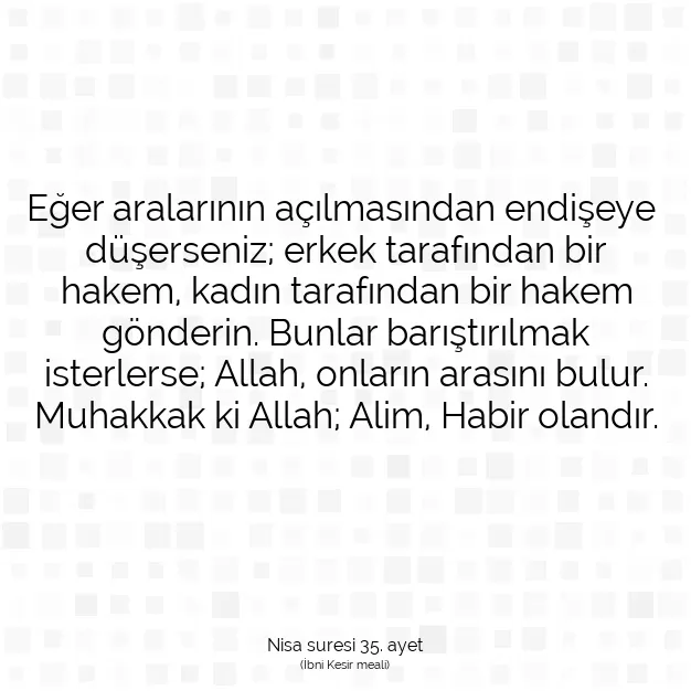 Ayetbul | Kuran Mealleri | Quran | Nisa suresi 35. ayet