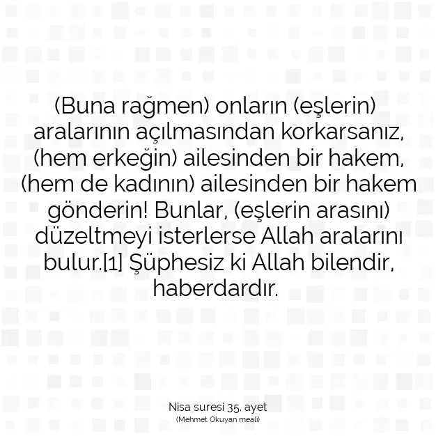 Ayetbul | Kuran Mealleri | Quran | Nisa suresi 35. ayet