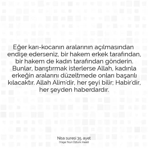 Ayetbul | Kuran Mealleri | Quran | Nisa suresi 35. ayet