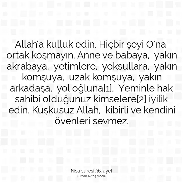 Ayetbul | Kuran Mealleri | Quran | Nisa suresi 36. ayet