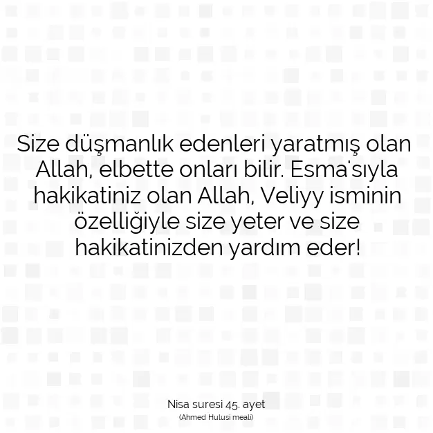 Ayetbul | Kuran Mealleri | Quran | Nisa suresi 45. ayet