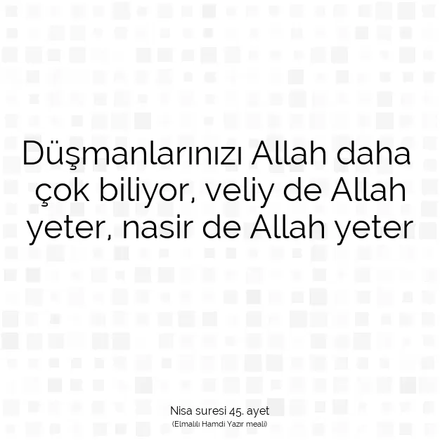 Ayetbul | Kuran Mealleri | Quran | Nisa suresi 45. ayet