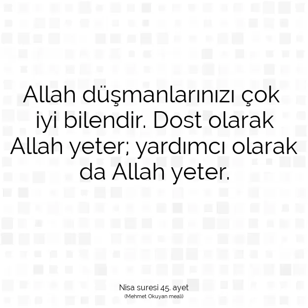 Ayetbul | Kuran Mealleri | Quran | Nisa suresi 45. ayet