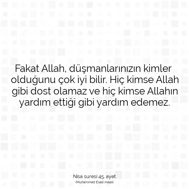 Ayetbul | Kuran Mealleri | Quran | Nisa suresi 45. ayet