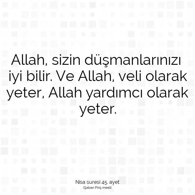 Ayetbul | Kuran Mealleri | Quran | Nisa suresi 45. ayet