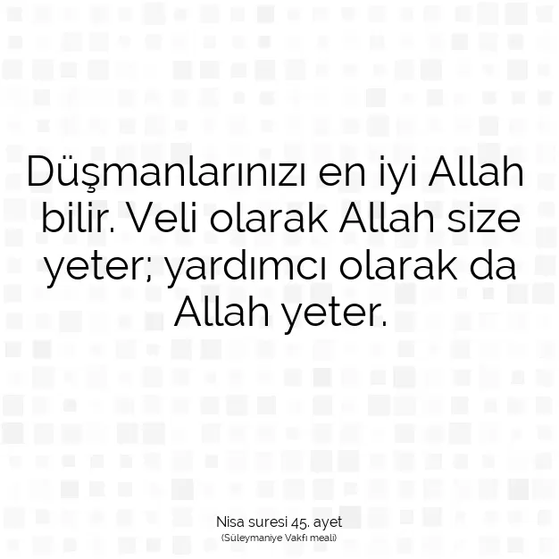 Ayetbul | Kuran Mealleri | Quran | Nisa suresi 45. ayet