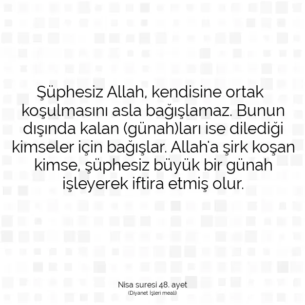 Ayetbul | Kuran Mealleri | Quran | Nisa suresi 48. ayet