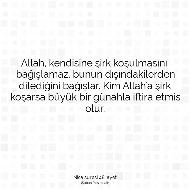 Ayetbul | Kuran Mealleri | Quran | Nisa suresi 48. ayet