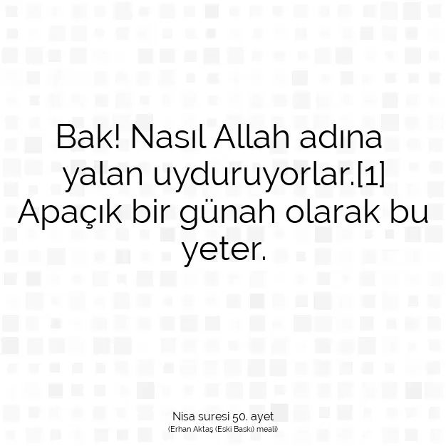 Ayetbul | Kuran Mealleri | Quran | Nisa suresi 50. ayet