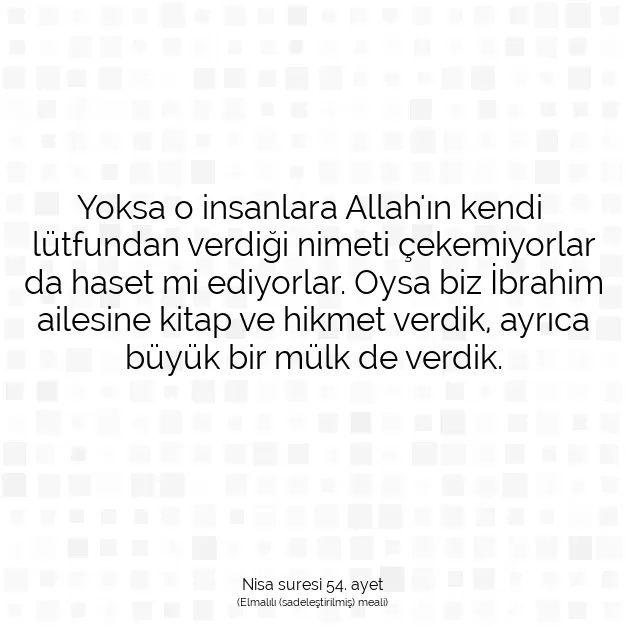 Ayetbul | Kuran Mealleri | Quran | Nisa suresi 54. ayet