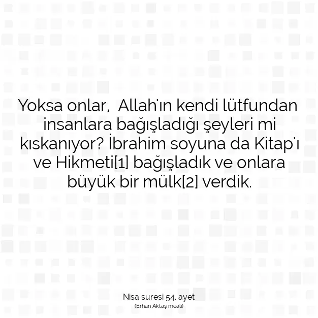 Ayetbul | Kuran Mealleri | Quran | Nisa suresi 54. ayet