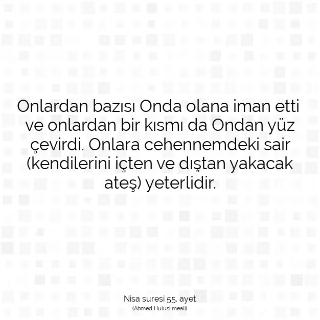 Ayetbul | Kuran Mealleri | Quran | Nisa suresi 55. ayet