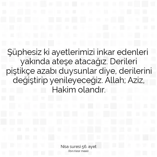 Ayetbul | Kuran Mealleri | Quran | Nisa suresi 56. ayet