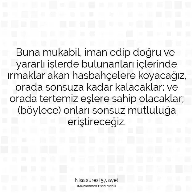 Ayetbul | Kuran Mealleri | Quran | Nisa suresi 57. ayet