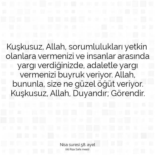 Ayetbul | Kuran Mealleri | Quran | Nisa suresi 58. ayet