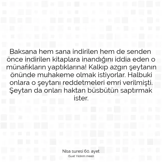 Ayetbul | Kuran Mealleri | Quran | Nisa suresi 60. ayet