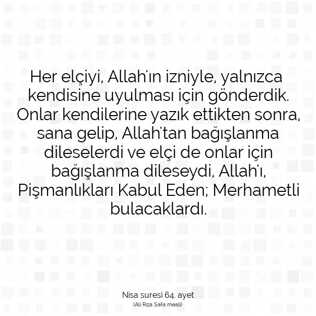 Ayetbul | Kuran Mealleri | Quran | Nisa suresi 64. ayet