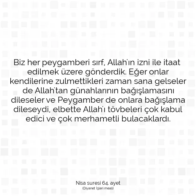 Ayetbul | Kuran Mealleri | Quran | Nisa suresi 64. ayet