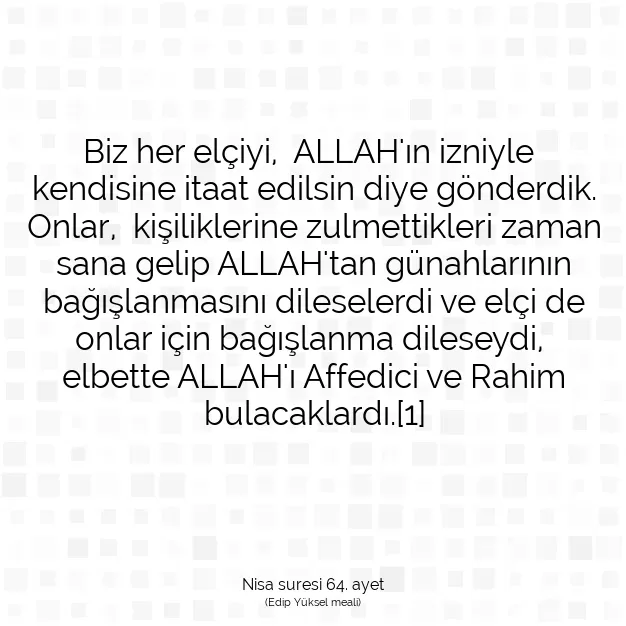 Ayetbul | Kuran Mealleri | Quran | Nisa suresi 64. ayet