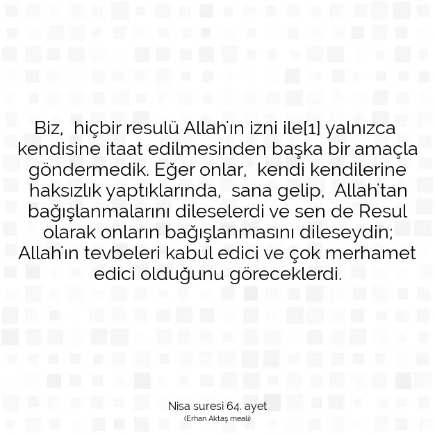 Ayetbul | Kuran Mealleri | Quran | Nisa suresi 64. ayet