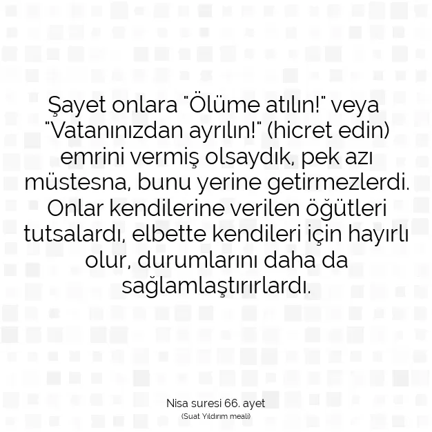 Ayetbul | Kuran Mealleri | Quran | Nisa suresi 66. ayet