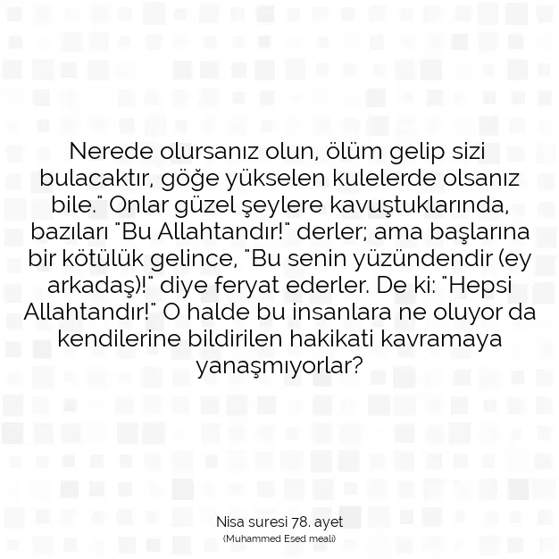 Ayetbul | Kuran Mealleri | Quran | Nisa suresi 78. ayet