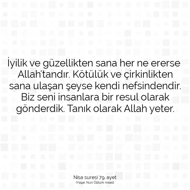 Ayetbul | Kuran Mealleri | Quran | Nisa suresi 79. ayet