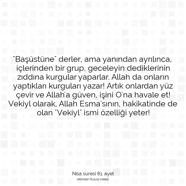 Ayetbul | Kuran Mealleri | Quran | Nisa suresi 81. ayet