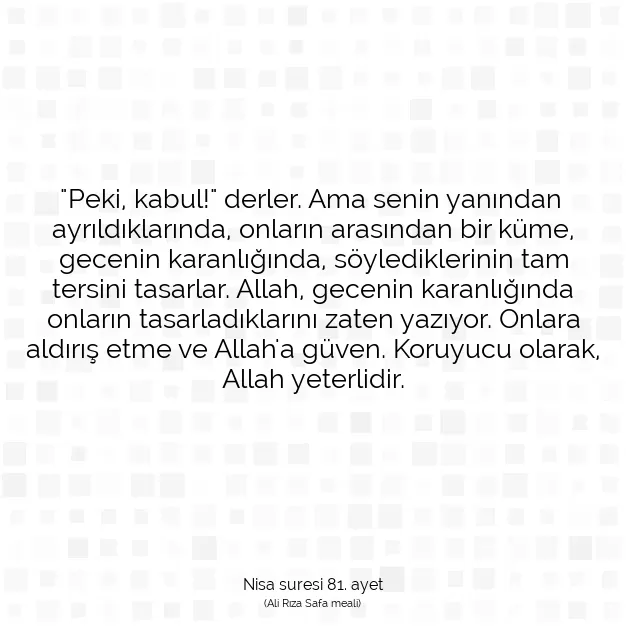 Ayetbul | Kuran Mealleri | Quran | Nisa suresi 81. ayet