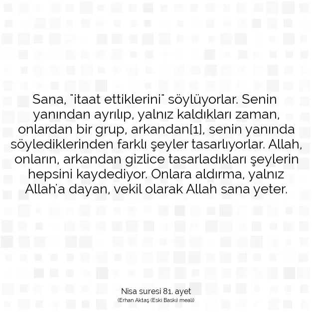 Ayetbul | Kuran Mealleri | Quran | Nisa suresi 81. ayet