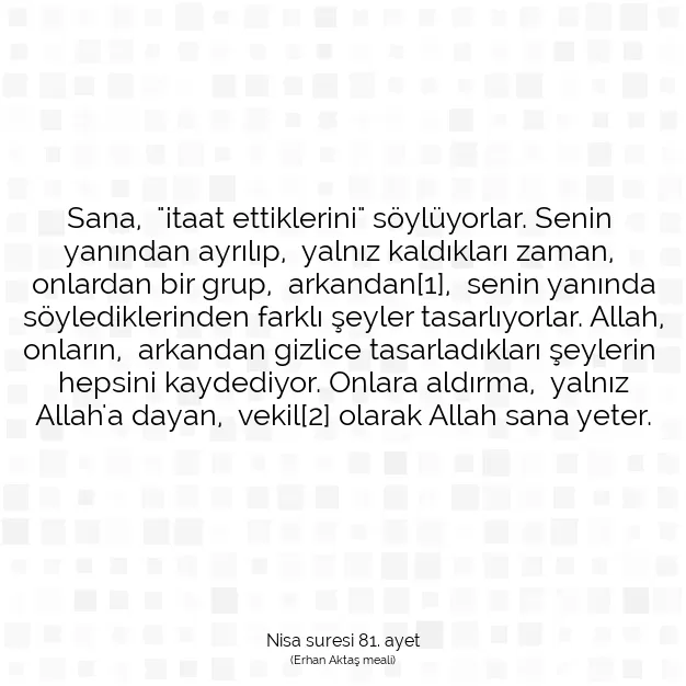 Ayetbul | Kuran Mealleri | Quran | Nisa suresi 81. ayet