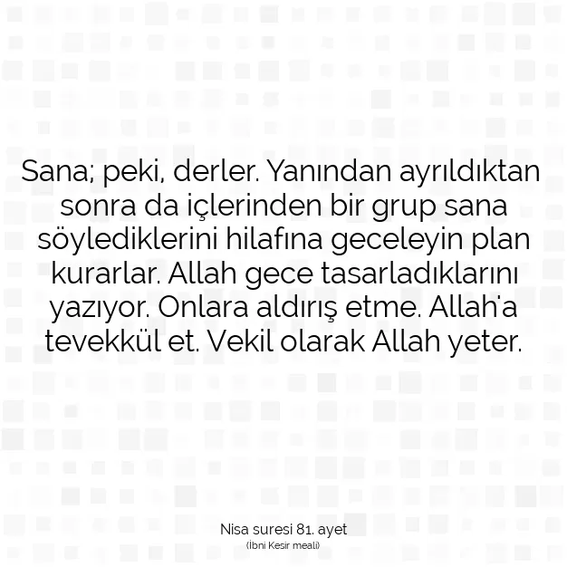 Ayetbul | Kuran Mealleri | Quran | Nisa suresi 81. ayet