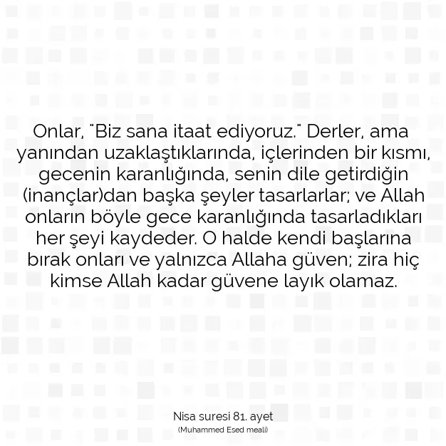 Ayetbul | Kuran Mealleri | Quran | Nisa suresi 81. ayet